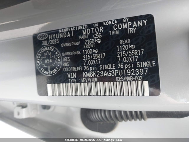 2023 Hyundai Kona Se მანქანა იყიდება აუქციონზე, vin: KM8K23AG3PU192397, აუქციონის ნომერი: 12618525