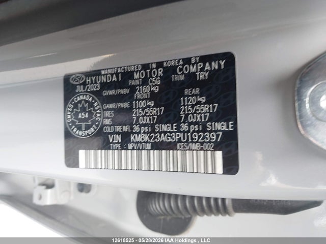 2023 Hyundai Kona Se მანქანა იყიდება აუქციონზე, vin: KM8K23AG3PU192397, აუქციონის ნომერი: 12618525