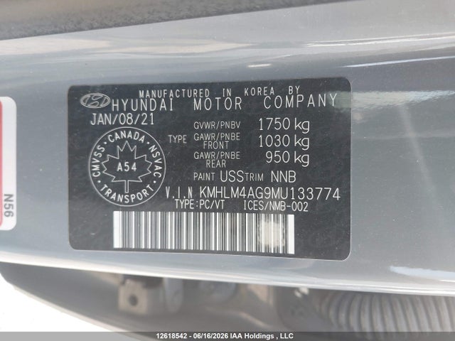 Продаж на аукціоні авто 2021 Hyundai Elantra Preferred Ivt, vin: KMHLM4AG9MU133774, номер лоту: 12618542