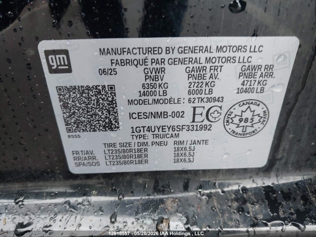 1GT4UYEY6SF331992 GMC Sierra K3500 Denali Ultimate