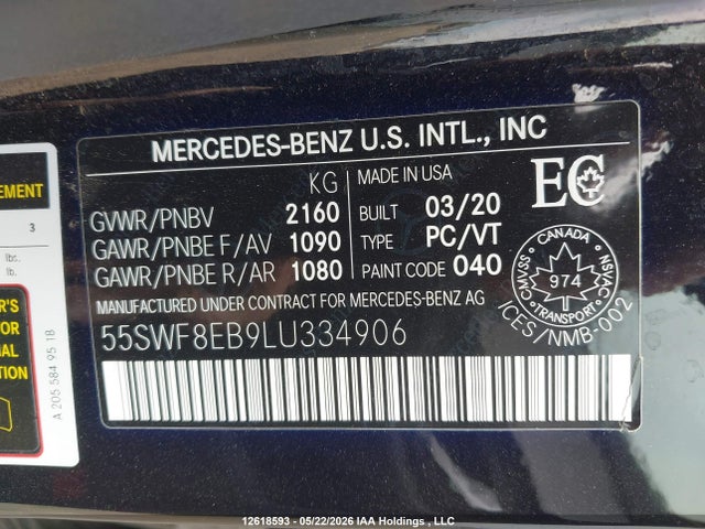55SWF8EB9LU334906 Mercedes-Benz C 300 4matic