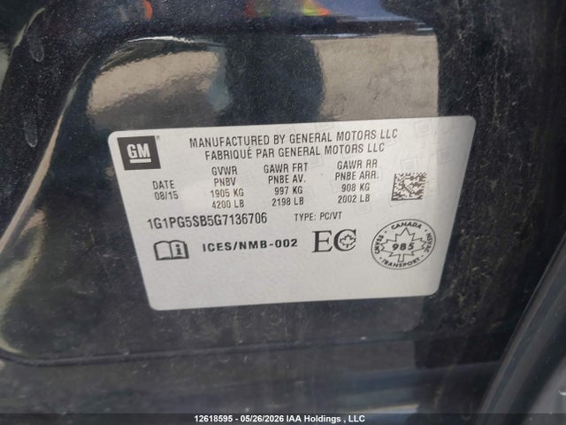 1G1PG5SB5G7136706 Chevrolet Cruze Limited Ltz