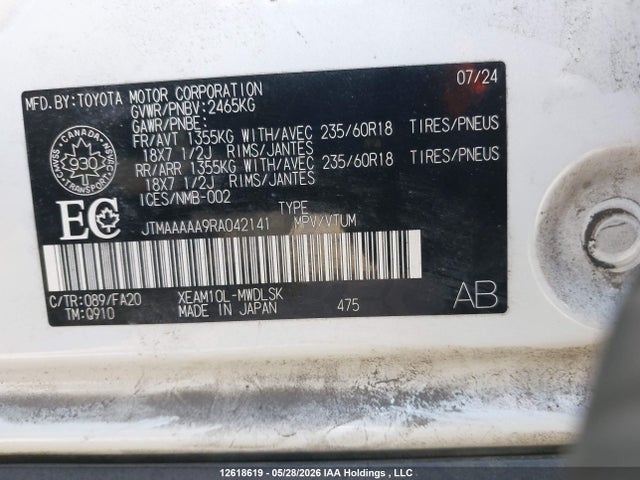 Aukcja sprzedaży 2024 Toyota Bz4x Xle/limited, vin: JTMAAAAA9RA042141, numer aukcji: 12618619