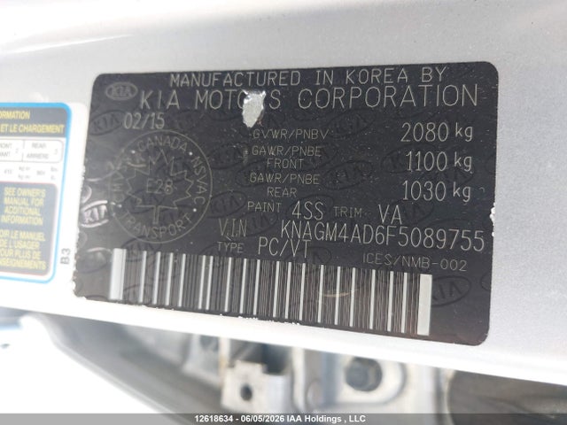 KNAGM4AD6F5089755 KIA OPTIMA HYBRID