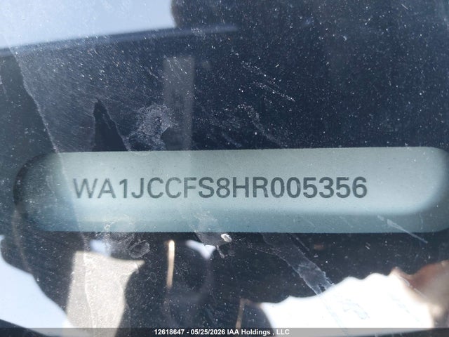 Продаж на аукціоні авто 2017 Audi Q3, vin: WA1JCCFS8HR005356, номер лоту: 12618647