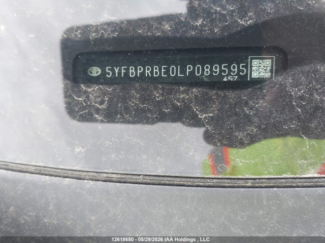 Aukcja sprzedaży 2020 Toyota Corolla Le, vin: 5YFBPRBE0LP089595, numer aukcji: 12618650
