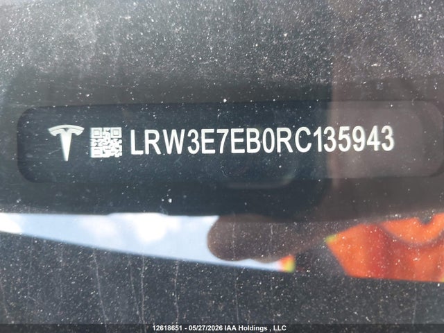 Продаж на аукціоні авто 2024 Tesla Model 3 Long Range, vin: LRW3E7EB0RC135943, номер лоту: 12618651