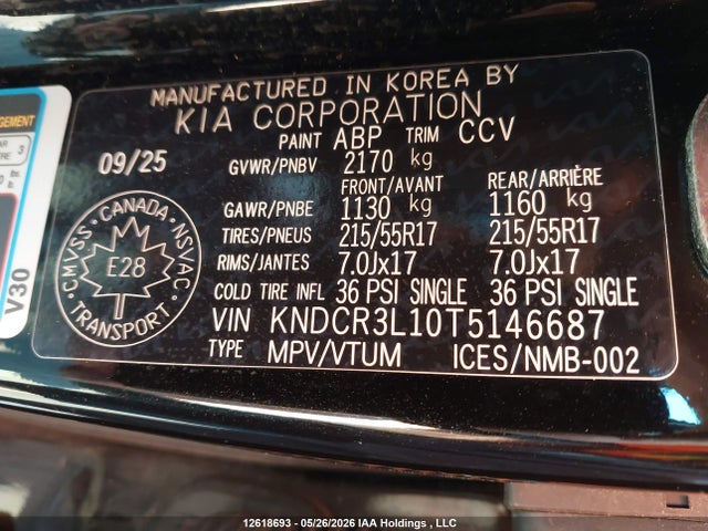 Продаж на аукціоні авто 2026 Kia Niro Ev Wind/wind+, vin: KNDCR3L10T5146687, номер лоту: 12618693