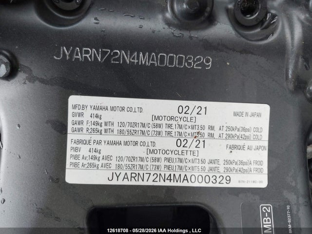 Yamaha Mt09 D 2021 JYARN72N4MA000329 Image 10