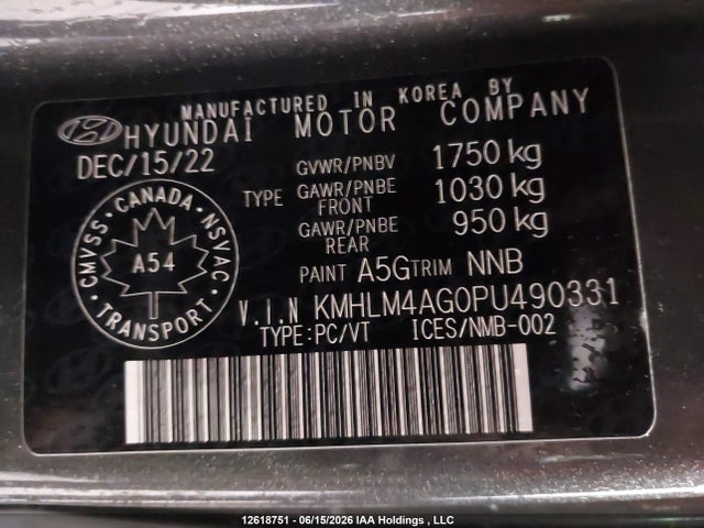 Hyundai ELANTRA SEL 2023 KMHLM4AG0PU490331 Image 9