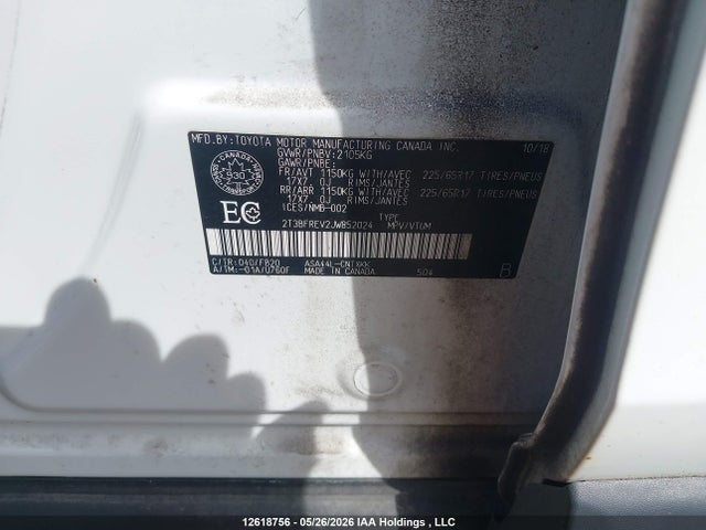 Aukcja sprzedaży 2018 Toyota Rav4, vin: 2T3BFREV2JW852024, numer aukcji: 12618756