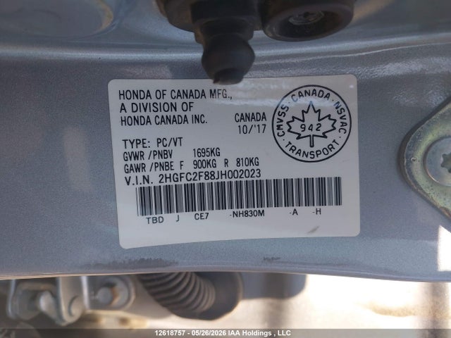 Aukcja sprzedaży 2018 Honda Civic Ex, vin: 2HGFC2F88JH002023, numer aukcji: 12618757