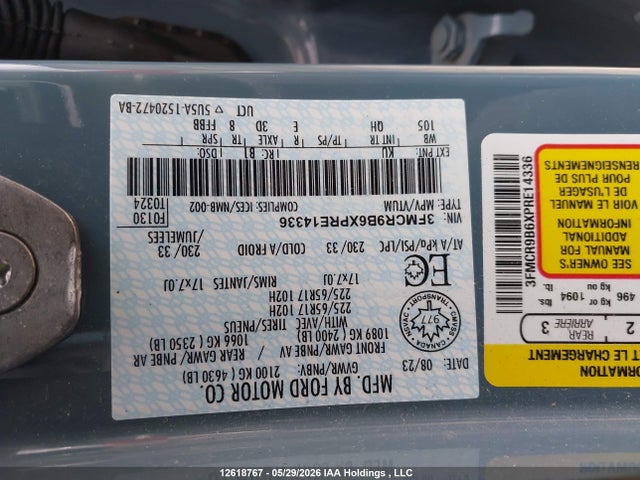 Продажа на аукционе авто 2023 Ford Bronco Sport Big Bend, vin: 3FMCR9B6XPRE14336, номер лота: 12618767