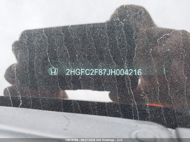 12618769 :رقم المزاد ، 2HGFC2F87JH004216 vin ، 2018 Honda Civic Ex 4dr مزاد بيع
