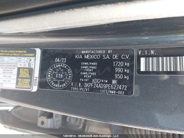 3KPF24AD9PE627472 KIA Forte Lx/lxs