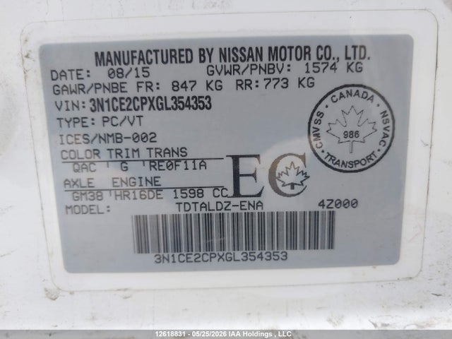 Nissan Versa 2016 3N1CE2CPXGL354353 Image 17
