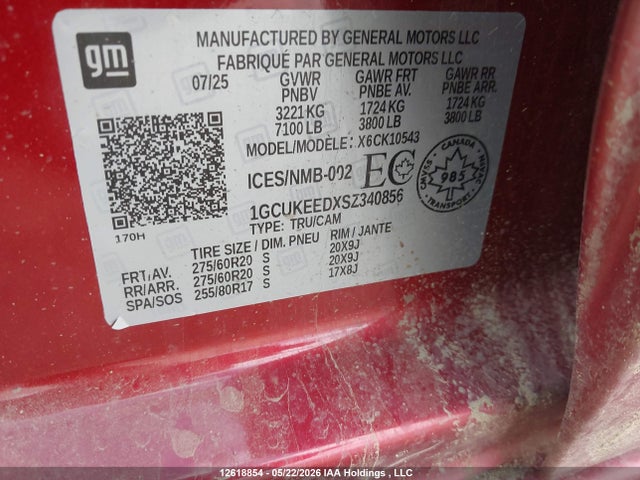 1GCUKEEDXSZ340856 Chevrolet Silverado K1500 Rst