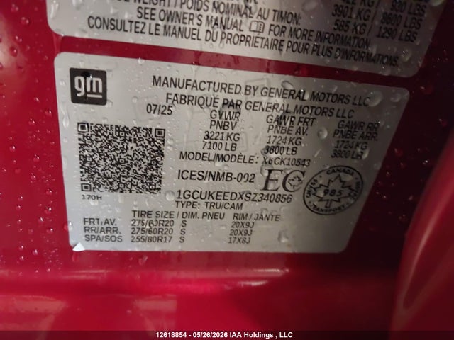 1GCUKEEDXSZ340856 Chevrolet Silverado K1500 Rst