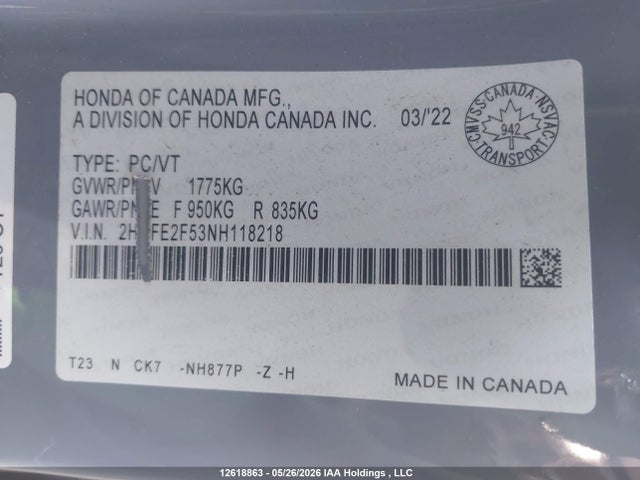 Honda CIVIC SEDAN 2022 2HGFE2F53NH118218 Image 9