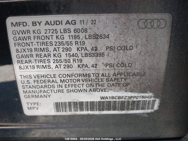 WA1BCBFZ3PP014049 Audi Q4 E-tron Premium Plus 40 Rwd
