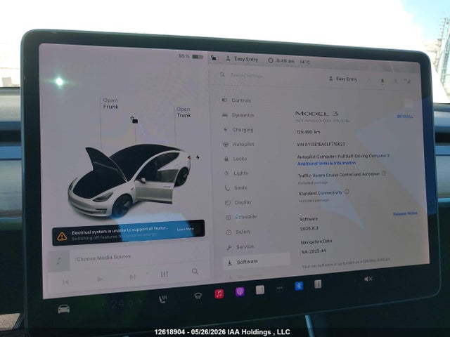 2020 Tesla Model 3 მანქანა იყიდება აუქციონზე, vin: 5YJ3E1EA3LF718623, აუქციონის ნომერი: 12618904