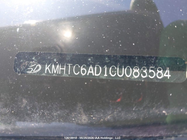 12618910 :رقم المزاد ، KMHTC6AD1CU083584 vin ، 2012 Hyundai Veloster Tech مزاد بيع