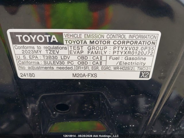 12618914 :رقم المزاد ، JTDACACUXP3009684 vin ، 2023 Toyota Prius Prime Xse/xse Premium مزاد بيع
