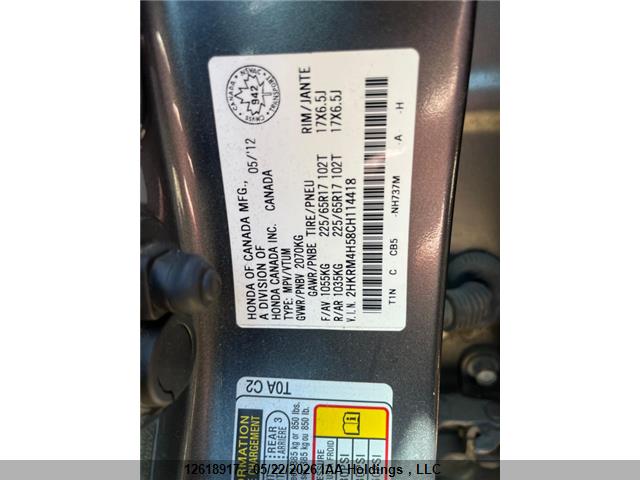 Aukcja sprzedaży 2012 Honda Cr-v Ex, vin: 2HKRM4H58CH114418, numer aukcji: 12618917