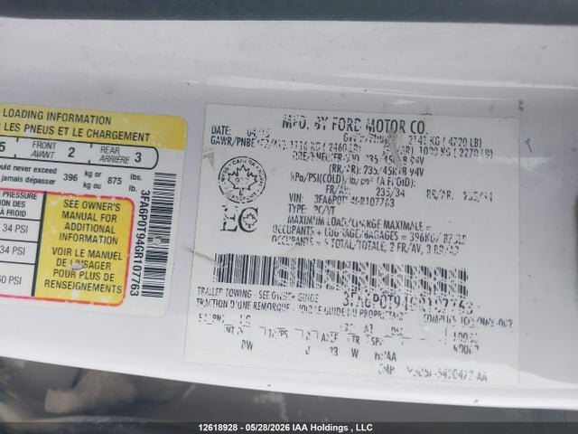 Ford FUSION SE 2016 3FA6P0T94GR107763 Image 18