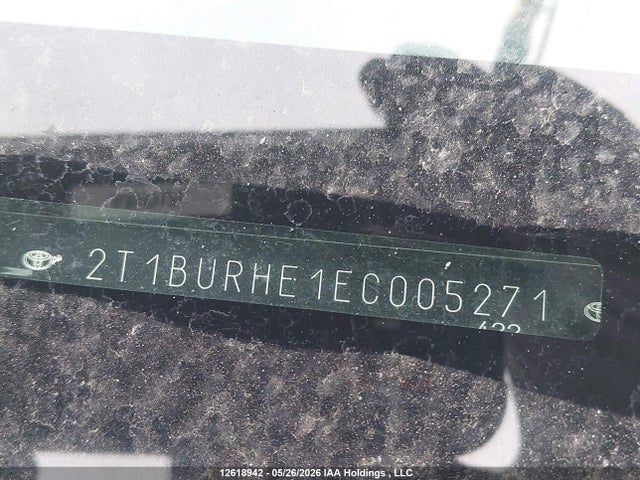 Aukcja sprzedaży 2014 Toyota Corolla L/le/le Pls/prm/s/s Pls, vin: 2T1BURHE1EC005271, numer aukcji: 12618942