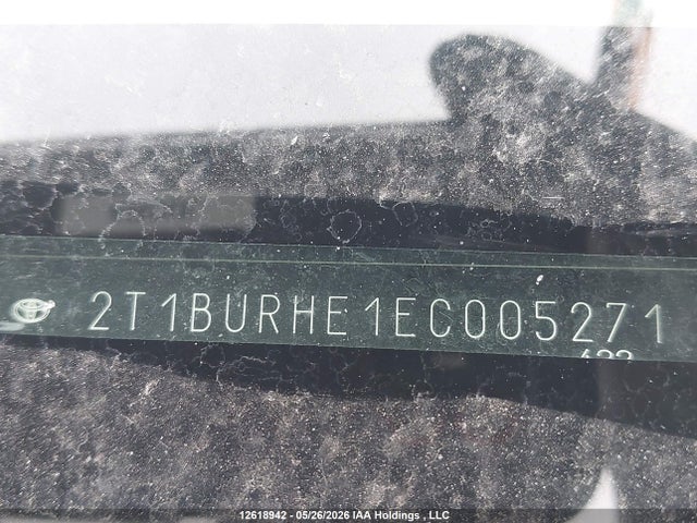 Aukcja sprzedaży 2014 Toyota Corolla L/le/le Pls/prm/s/s Pls, vin: 2T1BURHE1EC005271, numer aukcji: 12618942
