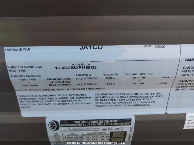 1UJBC0BSXP1750122 Jayco Jay Flight