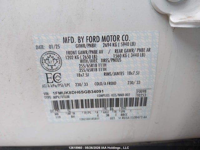 Ford Explorer Active 2025 1FMUK8DH6SGB34091 Image 9