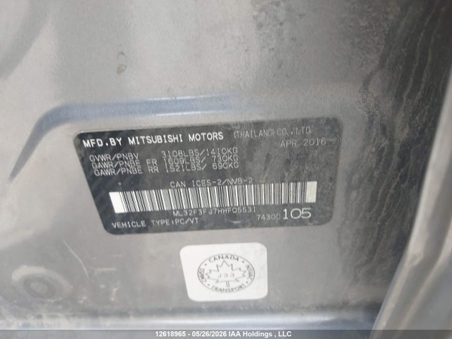Mitsubishi Mirage G4 Es 2017 ML32F3FJ7HHF05531 Image 9