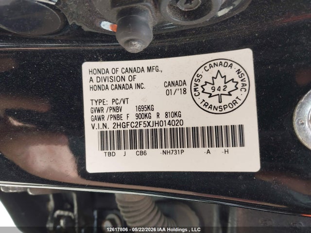 2HGFC2F5XJH014020 Honda Civic Lx