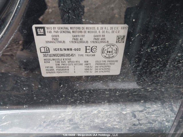 3GTU2NEC0HG385451 GMC Sierra K1500 Slt