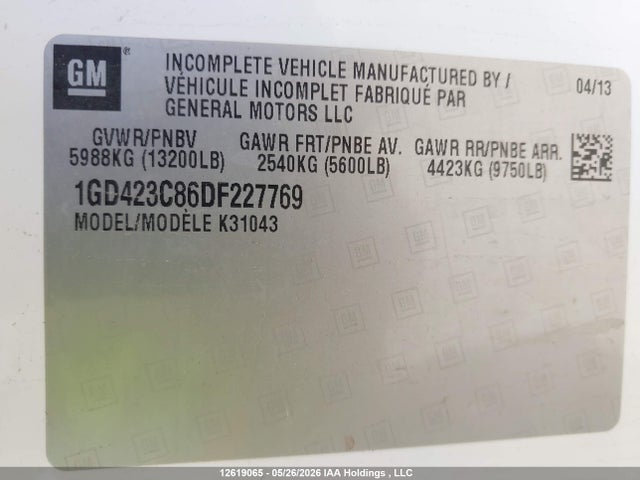Aukcja sprzedaży 2013 Gmc Sierra K3500 Sle, vin: 1GD423C86DF227769, numer aukcji: 12619065