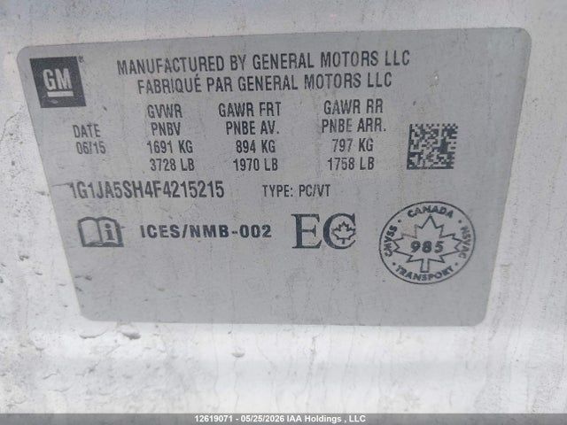 1G1JA5SH4F4215215 Chevrolet SONIC LS