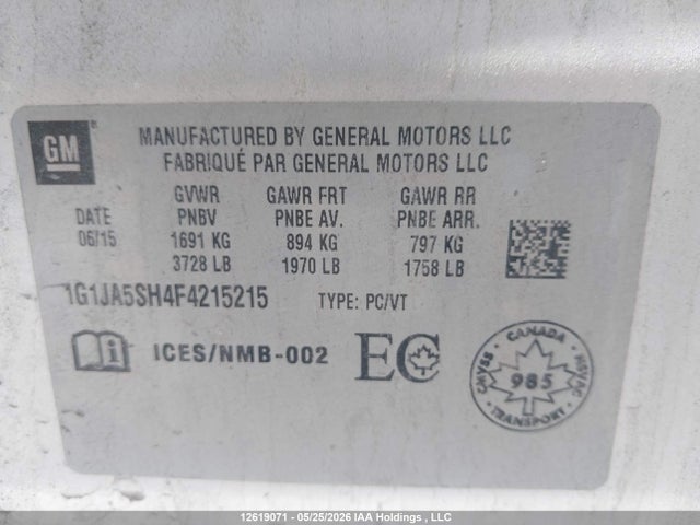 1G1JA5SH4F4215215 Chevrolet SONIC LS