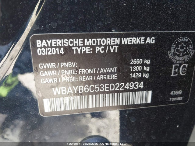 Продажа на аукционе авто 2014 Bmw 750i Xdrive, vin: WBAYB6C53ED224934, номер лота: 12619087