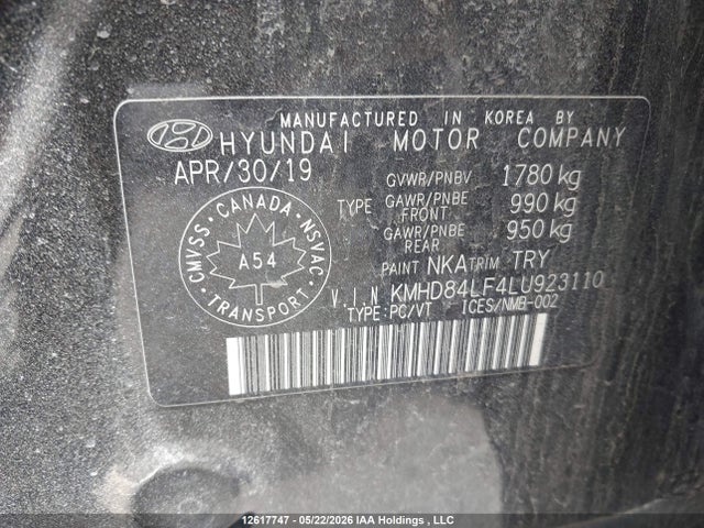 Продаж на аукціоні авто 2020 Hyundai Elantra Ultimate, vin: KMHD84LF4LU923110, номер лоту: 12617747