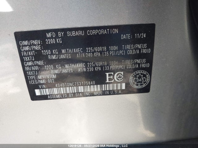 Subaru Outback Limited 2025 4S4BTDNC7S3175840 Image 22