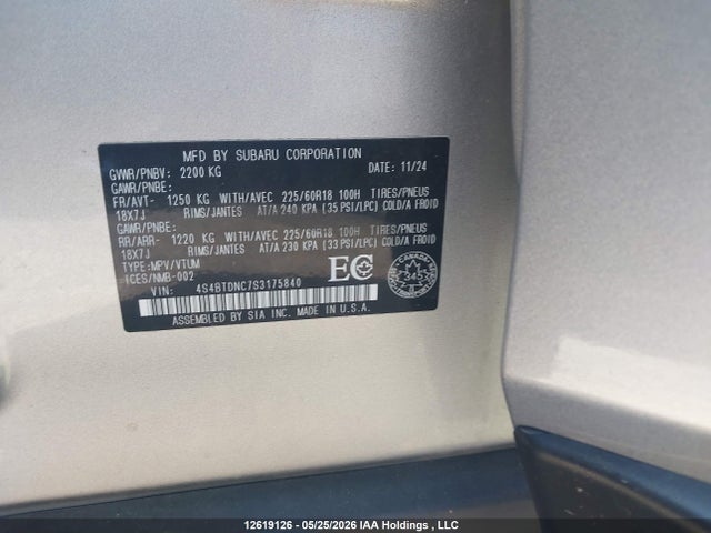 Subaru Outback Limited 2025 4S4BTDNC7S3175840 Image 9