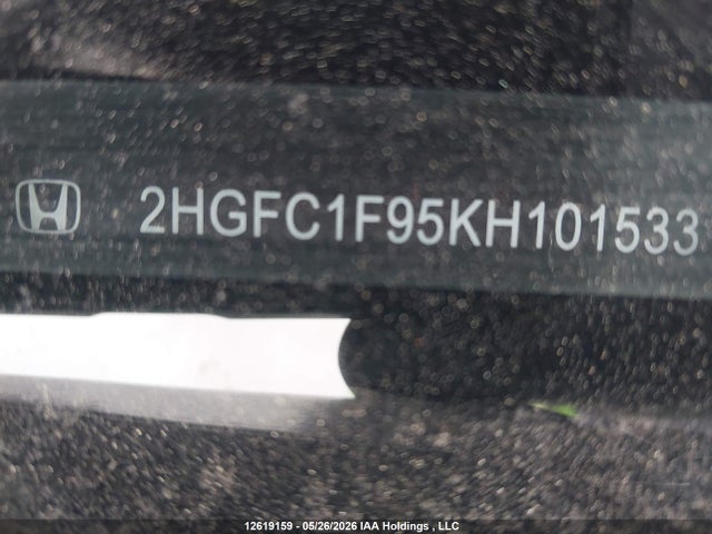Aukcja sprzedaży 2019 Honda Civic Touring, vin: 2HGFC1F95KH101533, numer aukcji: 12619159