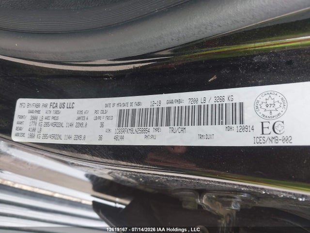 RAM 1500 Longhorn 2020 1C6SRFKM9LN258954 Image 19