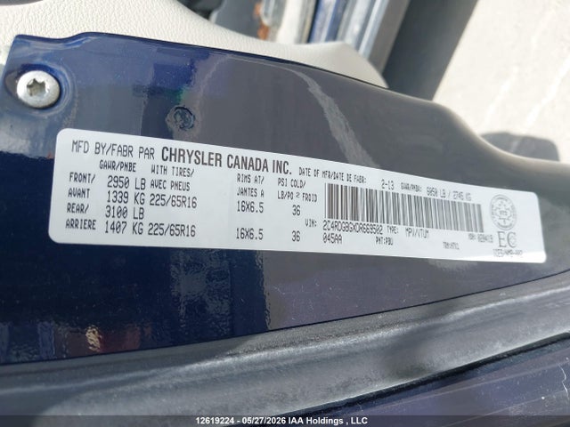 12619224 :رقم المزاد ، 2C4RDGBGXDR669502 vin ، 2013 Dodge Grand Caravan Se مزاد بيع