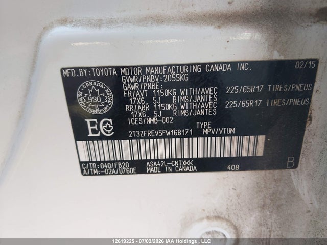 Toyota RAV4 LE 2015 2T3ZFREV5FW168171 Image 18