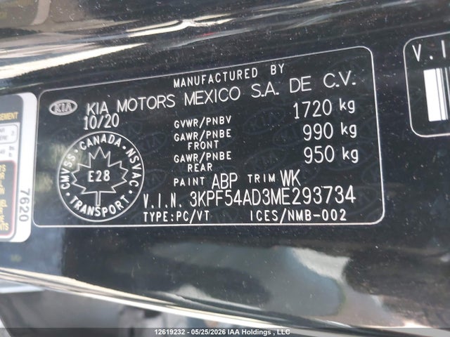 Aukcja sprzedaży 2021 Kia Forte Ex, vin: 3KPF54AD3ME293734, numer aukcji: 12619232