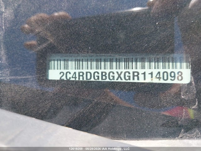 12619258 :رقم المزاد ، 2C4RDGBGXGR114098 vin ، 2016 Dodge Grand Caravan Se/sxt مزاد بيع