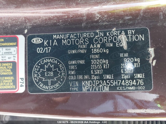 Продажа на аукционе авто 2017 Kia Soul Ex/ex Premium/ex Tech/ex+, vin: KNDJP3A55H7489476, номер лота: 12619279